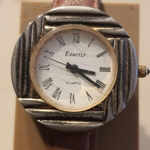 🦋10/$20🦋 Exactly Bronze/White Leather Women's Watch